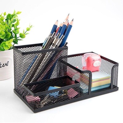 Mesh Desk Organizer Office Supplies Caddy with Pencil Holder