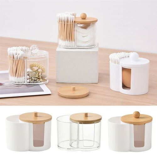 Cotton Round Pad Holder Powder Puff Storage Box Home Cotton