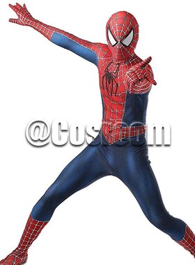 Kostum Tobey Maguire Spiderman Hitam/Merah Raimi Spider Man