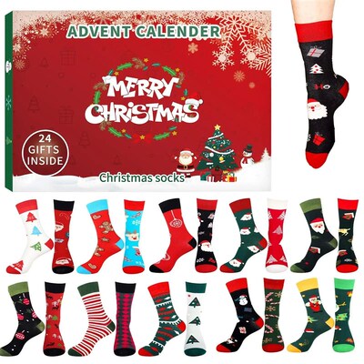 24Pcs Christmas Stocking Advent Calendar kit 24 Days Christm