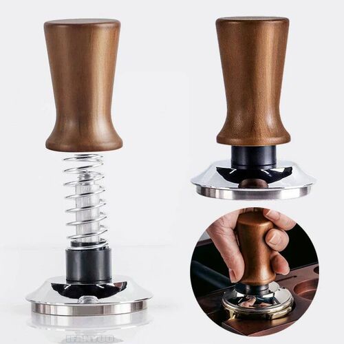 51/53/58MM Solid Wood Espresso Tamper Manual Press Coffee Ta