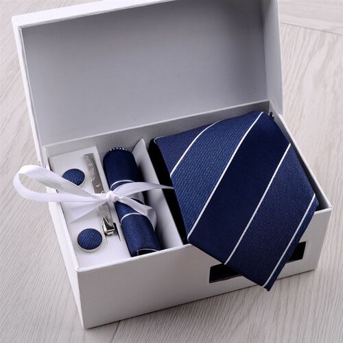 necktie cufflinks Tie clip hanky men suit 4 sets gift 领带