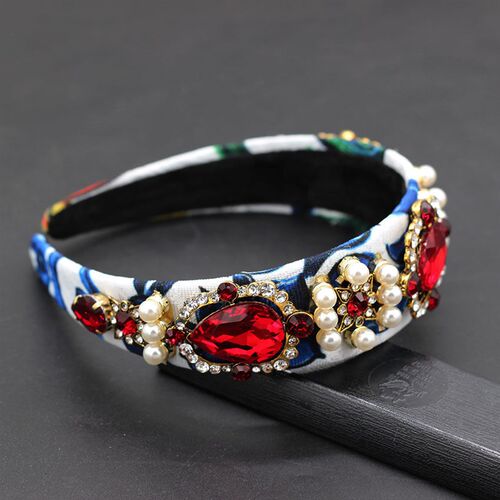 New Baroque small particles pearl geometry rhinestones headb
