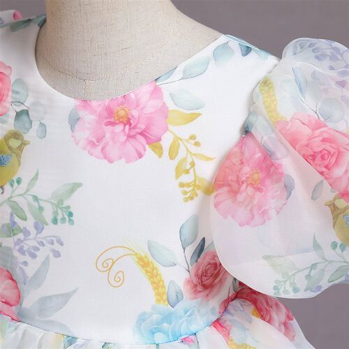 Fluffy Christmas Girls Princess Dress Flower New Year Baby K