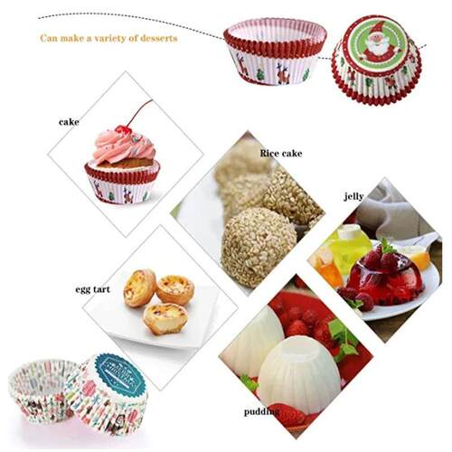 100Pcs Christmas Cupcake Paper Cups Muffin Cupcake Liners Me