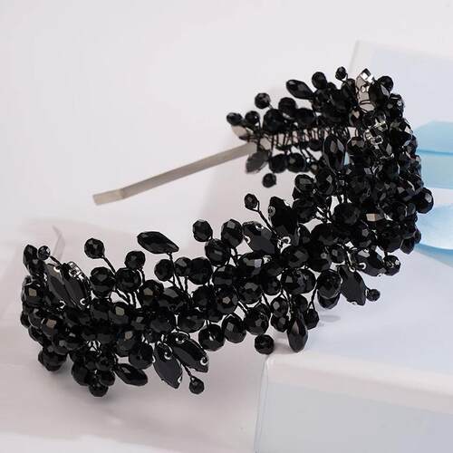 Handmade Hairband Wedding Bride Luxury Red Blue Rhinestones