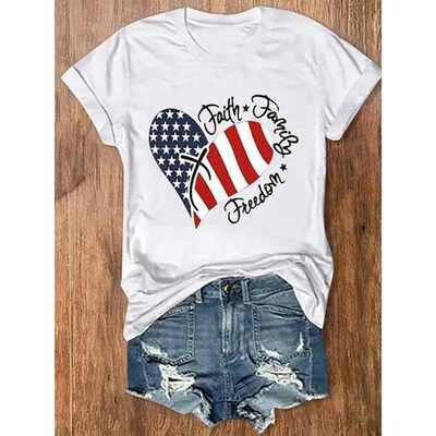 Plus Size Womens Summer Top Independence Day Outfit Womens