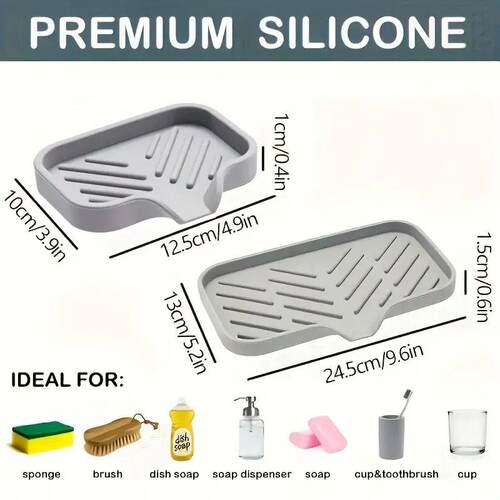 Silicone Faucet Mat Kitchen Sink Tray Soap Dispenser Sponge