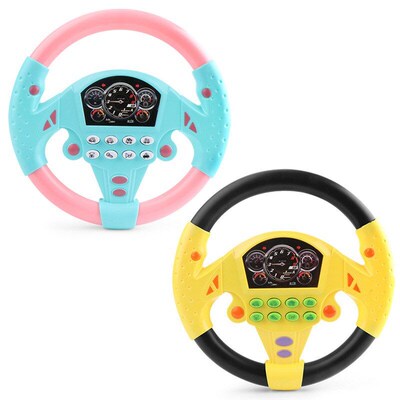 Simulate Driving Car Copilot Steering Wheel Eletric Baby Toy