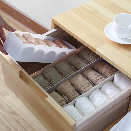 Plain Stackable Socks Storage Box, Underwear Organizer for W