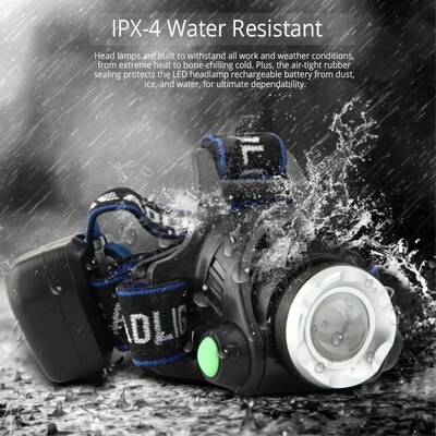 Powerful LED Headlamp Rechargeable Telescopic Zoomable Headl