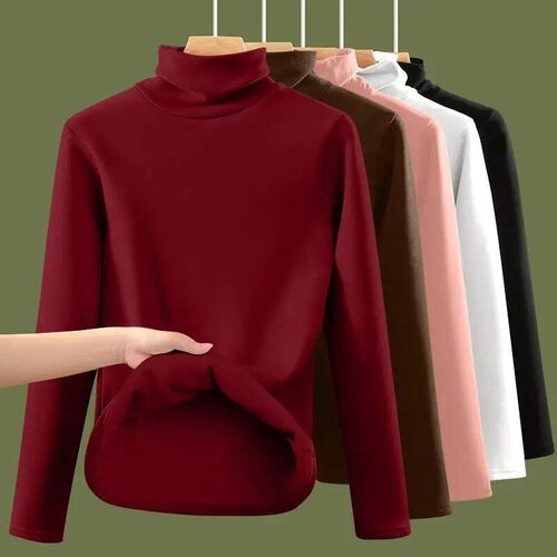 1pcs Women Autumn Winter Thickening Warm Long-sleeved T-shir