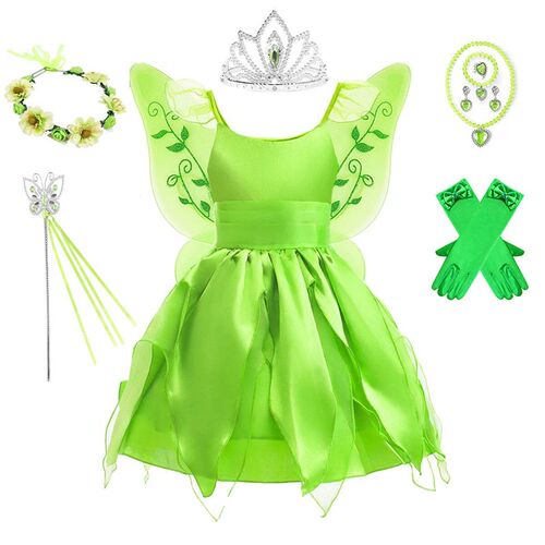 Shiny Toddler Little Girls Tinker Bell Birthday Party Dress