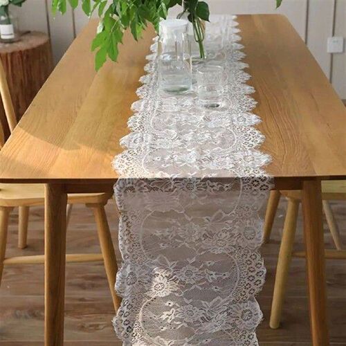 Table Vinyl Lined Lace Tablecloth Cloth Wedding Decorations