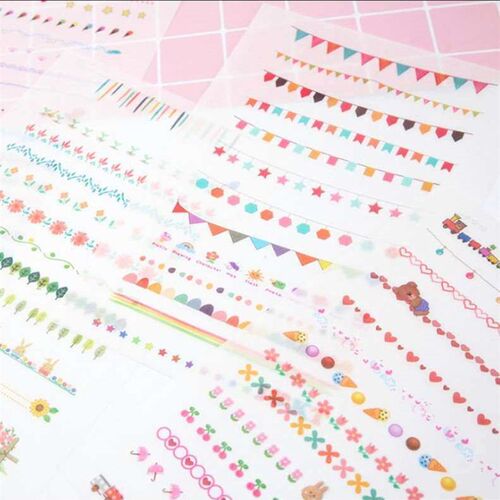 Cute dividing line big sticker set hand account material kin