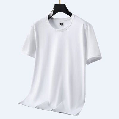 Ice Silk Modal Mens ort-sleeved T-irt Mens Summer Round Ne