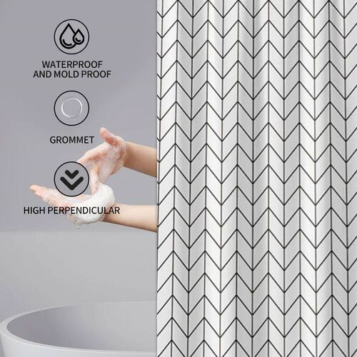 Bathroom waterproof PEVA high-grade printed shower curtain w