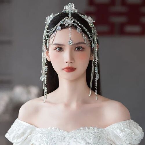 New Bridal Headdress Eyebrow Pendant Head Chain Wedding Dres