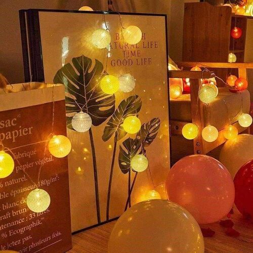 20 Leds Cotton Balls Lights LED Fairy Garland Ball Light for