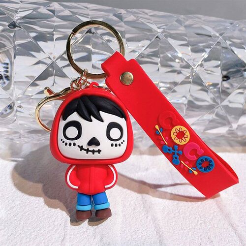 Animation Coco Silicone Keychains Cartoon Figure Pendant Key