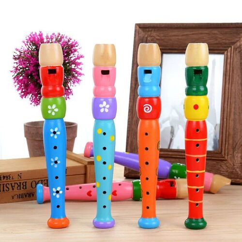 1 Pc Small Wooden Colorful Piccolo Flute for Kids Learning R