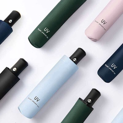Automatic UV Umbrella Folding Sunny Umbrella Black Glue Suns