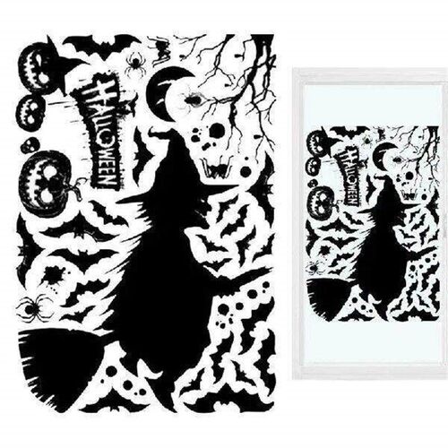 Spooky Window Stickers Skeleton Ghosts Witch Pumpkin