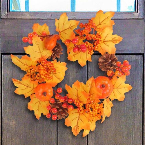 Fall Door Wreath Hanger Garland Porch Autumn Wreath for