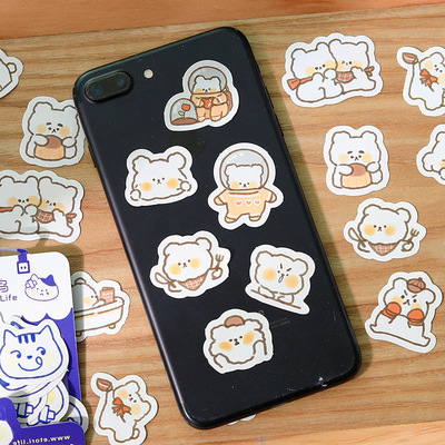 40 Pcs/lot Cute Kawaii Animal Paper Cat Box Stickers Calenda