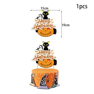 Halloween skull pumpkin pull banner latex balloon cake placa