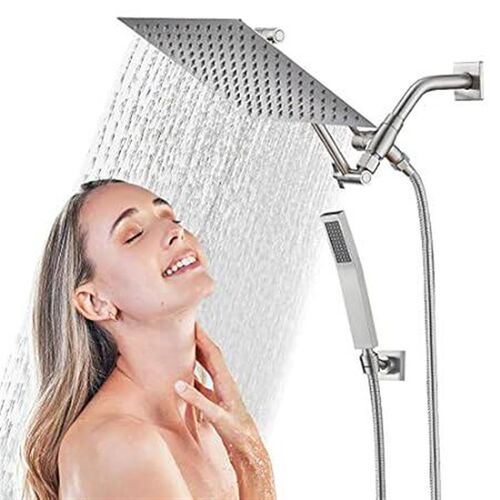KEBAO 10 Inch All Metal Rain Shower Head With Handheld Sp