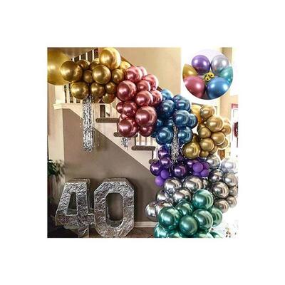 10/20/30pcs Metallic Birthday Balloons Metal Blue Red