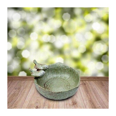 Ceramic Bird Bath Bird Feeder Statue Creative Flower Pot