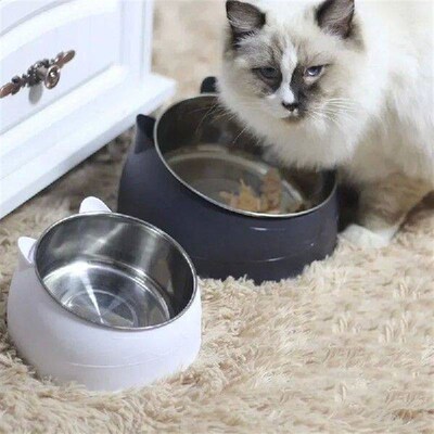 Cat Dog Bowl 15 Degrees Raised Stainless Steel Non Slip