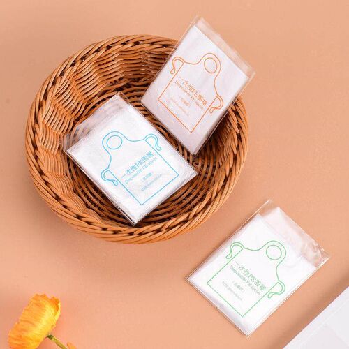 Individually Wrapped Thick Plastic Aprons, Transparent and W
