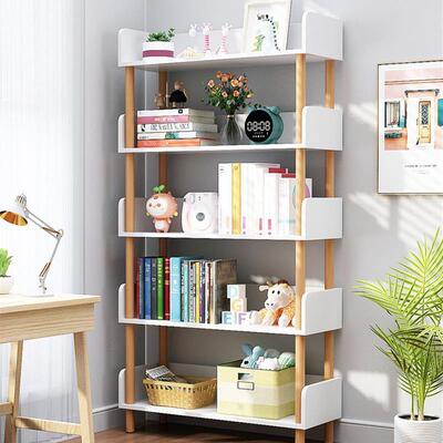 Bookshelf wooden student study multilayer storage bookcase