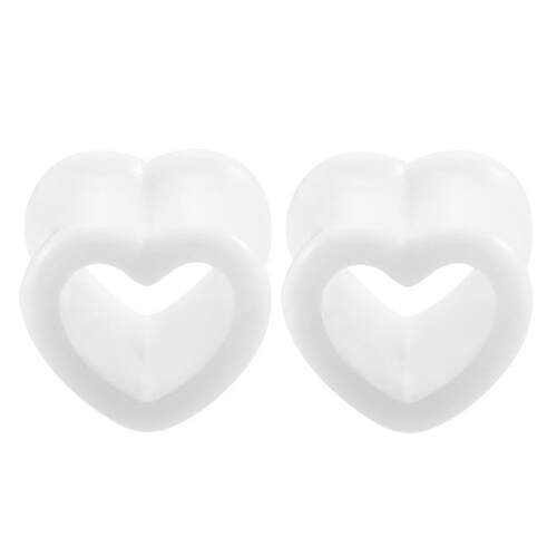 2Pcs/lot Acrylic Tunnels for Ears Heart Hollow Ear Plugs Tun