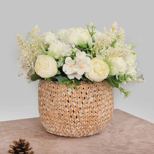 33 cm rose pink silk peony artificial flower bouquet 7 cheap