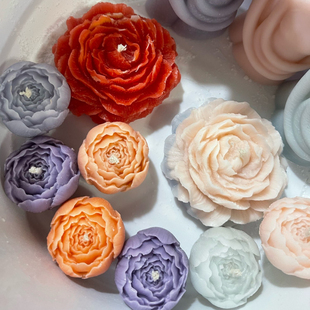 Large Peony Lotus Tulip Flower Candle Mold Handmade Soap Aro