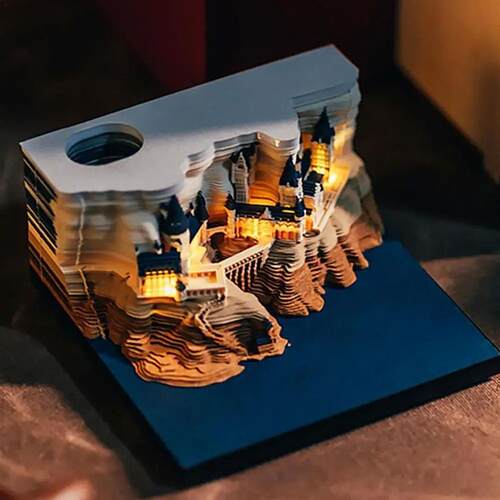 Magic Castle 3D Notepad 2024 Calendar Memo Pad Block Notes C