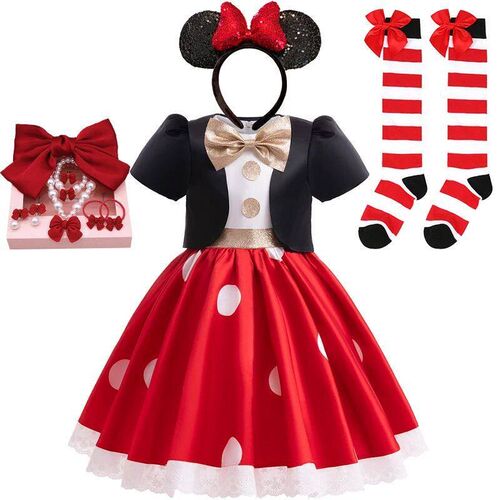 New Year Party Girl Cosplay  Princess Minnie Dress + Vest