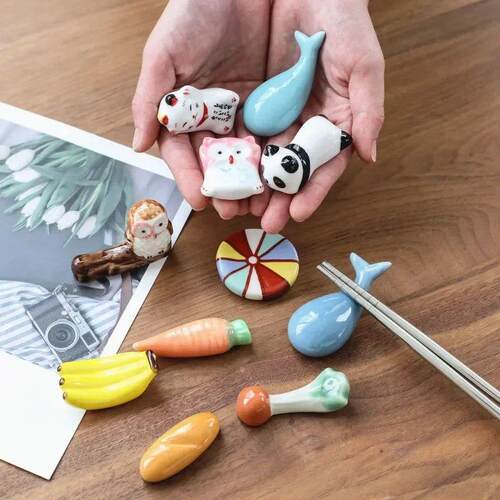 3pcs/set Chopstick Rest Japanese Chopsticks Ceramic Decorati