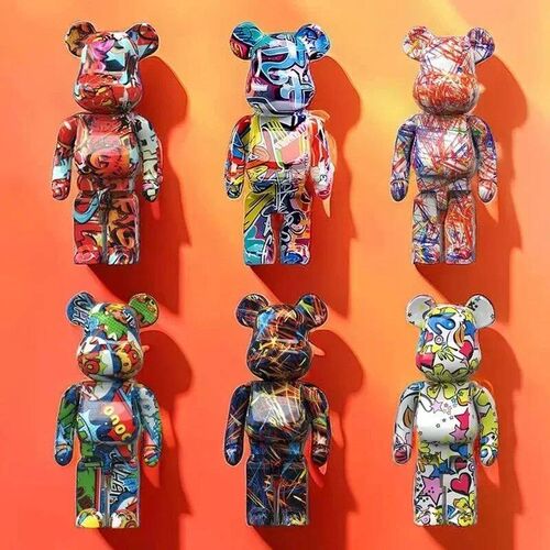 27cm/10Inches Graffiti Bear Figurine Home Decor Animal Abstr