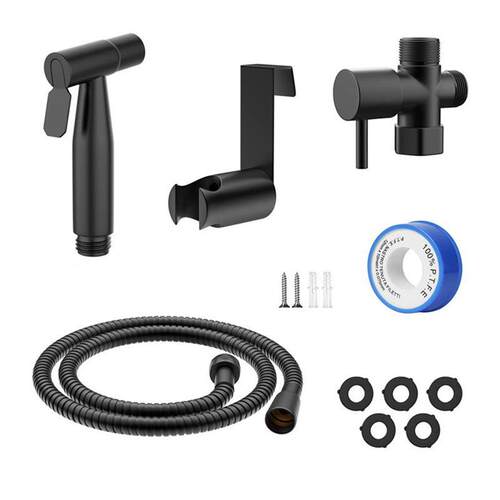 Black Bidet Faucet Hand Protable Toilet Bidet Sprayer Stainl