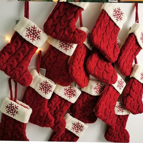 Knitted Christmas  stockings Christmas tree decoration Socks