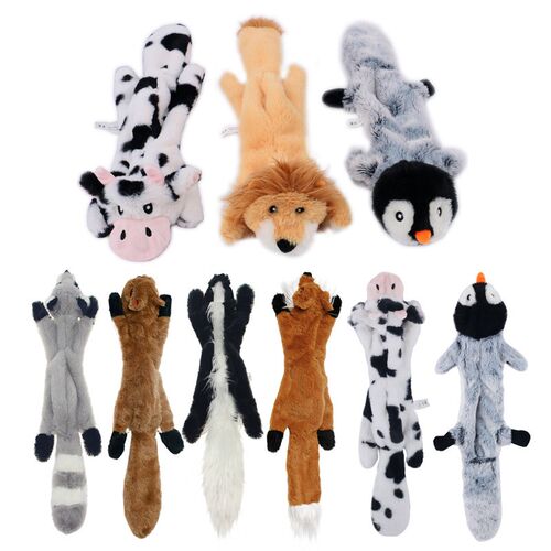 Funny Plush Pets Squeaky Toys Animal Shape Fox Lion Rabbit S