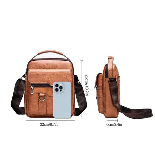 2024 Summer New Vintage Men Crossbody Bag Leather Shoulder B