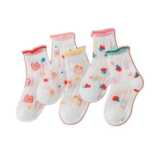 Summer Childrens Socks Breathable Cass Girls Mesh Socks Cut