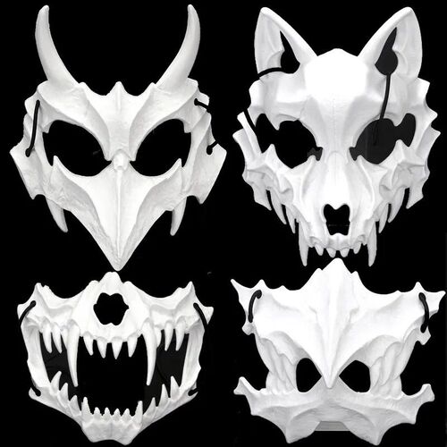Topeng Tulang Tengkorak Halloween Topeng Teror Cosplay Prope