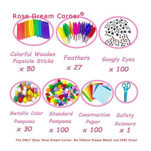 Arts and Crafts Supplies for Kids School Craft Box Girl Gift